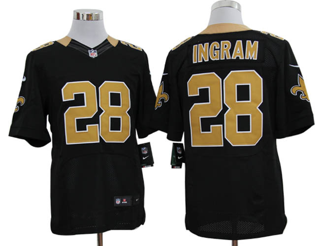 Size 60 4XL-Mark Ingram New Orleans Saints #28 Black Stitched Nike Elite NFL Jerseys