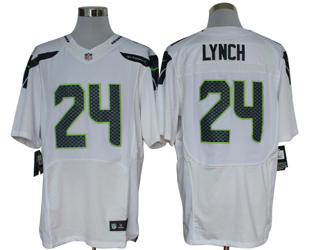 Size 60 4XL-Marshawn Lynch Seattle Seahawks #24 White Stitched Nike Elite NFL Jerseys