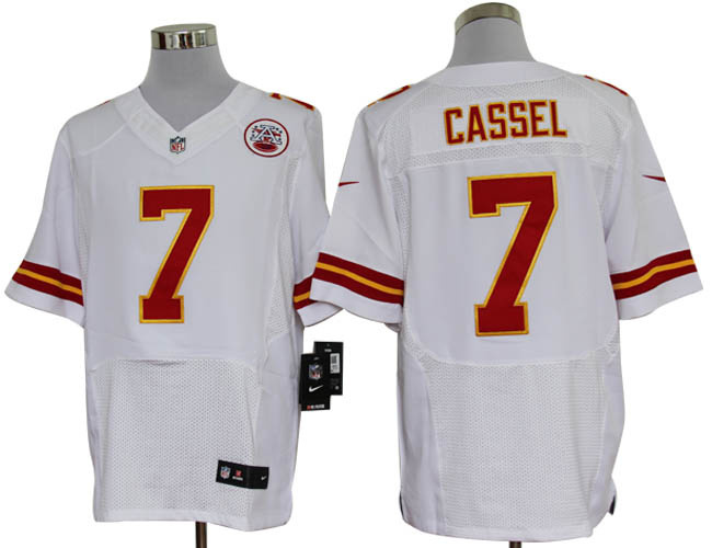 Size 60 4XL-Matt Cassel Kansas City Chiefs #7 White Stitched Nike Elite NFL Jerseys