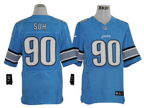 Size 60 4XL-Ndamukong Suh Detroit Lions #90 Light Blue Stitched Nike Elite NFL Jerseys