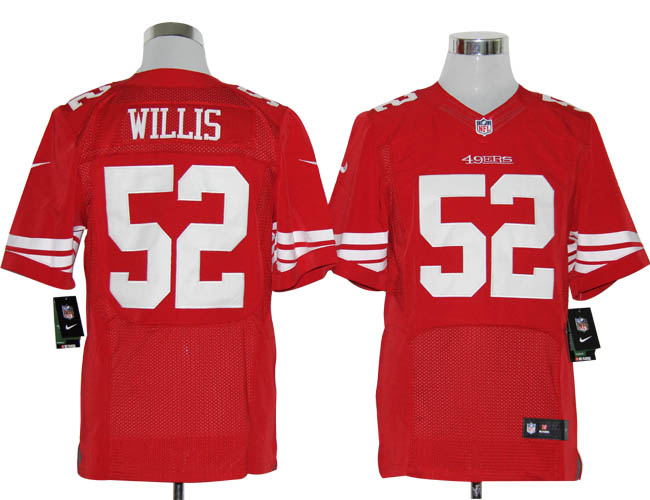 Size 60 4XL-Patrick Willis San Francisco 49ers #52 Red Stitched Nike Elite NFL Jerseys