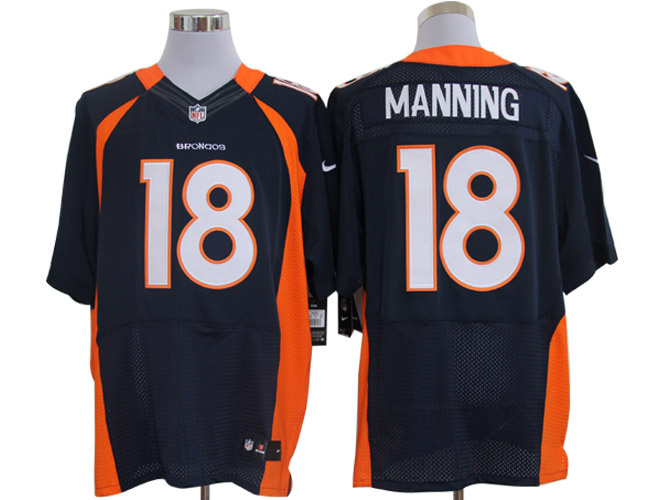 Size 60 4XL-Peyton Manning Denver Broncos #18 Blue Stitched Nike Elite NFL Jerseys