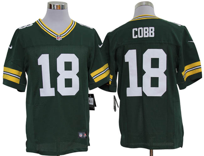 Size 60 4XL-Randall Cobb Green Bay Packers #18 Green Stitched Nike Elite NFL Jerseys