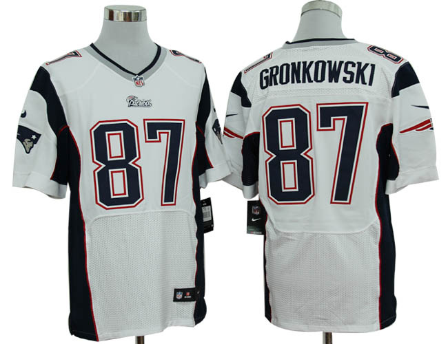 Size 60 4XL-Rob Gronkowski New England Patriots #87 White Stitched Nike Elite NFL Jerseys