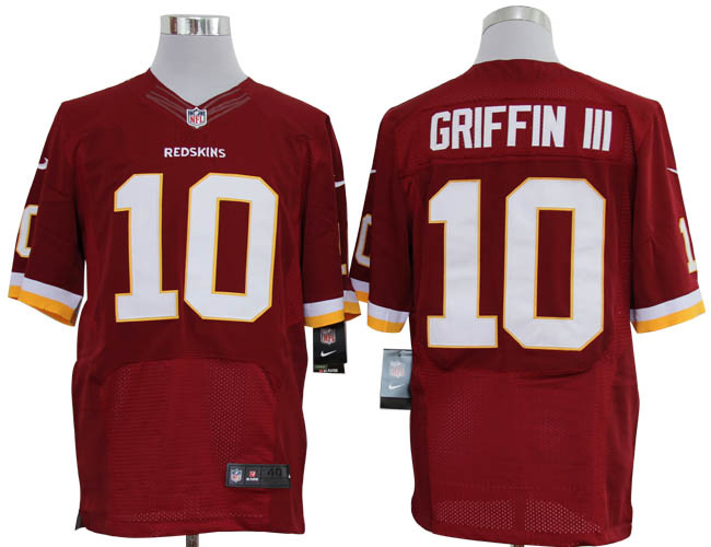 Size 60 4XL-Robert Griffin III Washington Redskins #10 Red Stitched Nike Elite NFL Jerseys