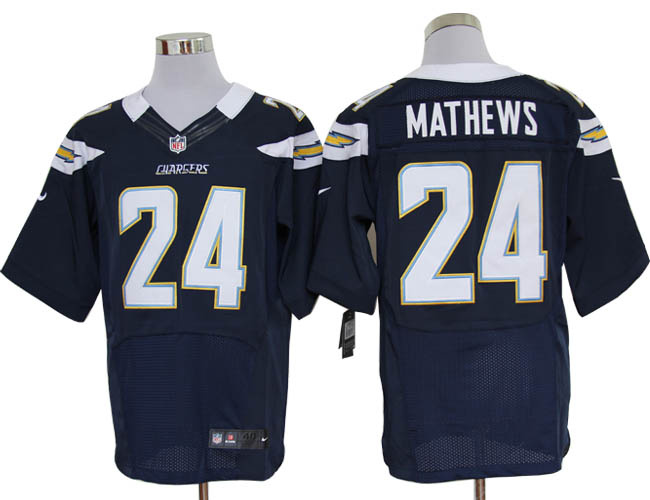 Size 60 4XL-Ryan Mathews San Diego Chargers #24 Dark Blue Stitched Nike Elite NFL Jerseys