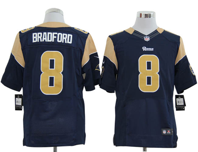 Size 60 4XL-Sam Bradford St. Louis Rams #8 Blue Stitched Nike Elite NFL Jerseys