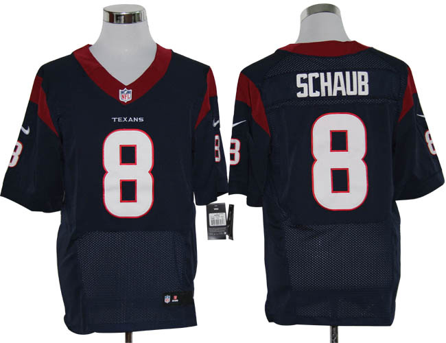 Size 60 4XL-Matt Schaub Houston Texans #8 Navy Blue Stitched Nike Elite NFL Jerseys