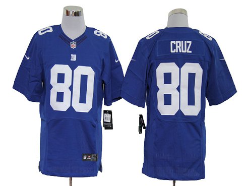Size 60 4XL-Victor Cruz New York Giants #80 Blue Stitched Nike Elite NFL Jerseys