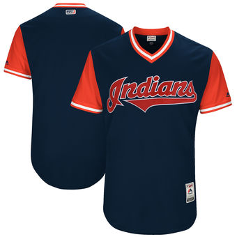 Custom Men's Cleveland Indians Majestic Navy 2017 Players Weekend Authentic Team Jersey