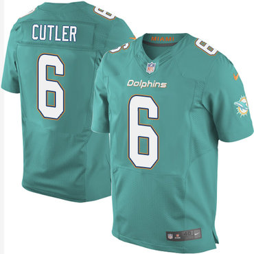 Nike Miami Dolphins #6 Jay Cutler Aqua Green Team Color Men's Stitched NFL New Elite Jersey