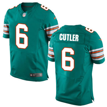 Nike Miami Dolphins #6 Jay Cutler Aqua Green Alternate Men's Stitched NFL Elite Jersey