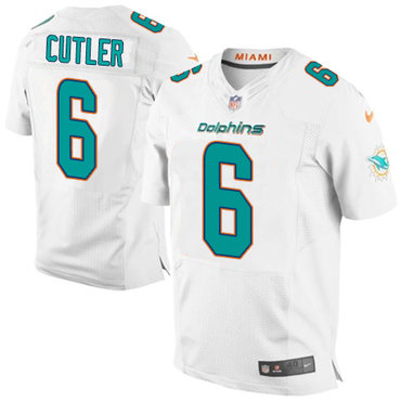 Nike Miami Dolphins #6 Jay Cutler White Men's Stitched NFL New Elite Jersey
