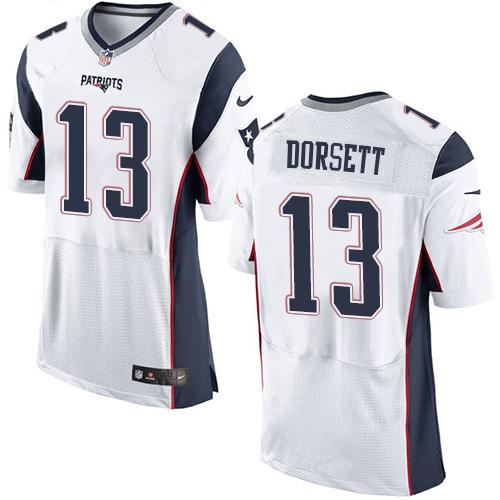 Nike New England Patriots #13 Phillip Dorsett White Men's Stitched NFL Elite Jersey