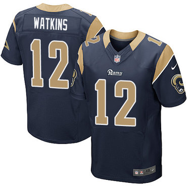 Nike Los Angeles Rams #12 Sammy Watkins Navy Blue Team Color Men's Stitched NFL Elite Jersey
