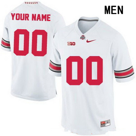 Men's Ohio State Buckeyes Custom College Football Nike Limited Jersey - 2015 White