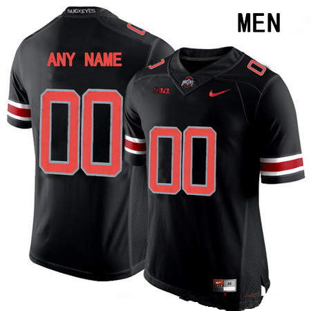 Men's Ohio State Buckeyes Custom College Football Nike Limited Jersey - Lights Black Out