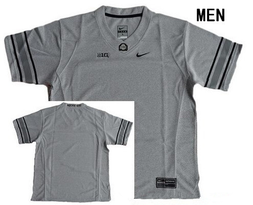 Men's Ohio State Buckeyes Custom College Football Nike Limited Jersey - Heather Gridiron Gray II