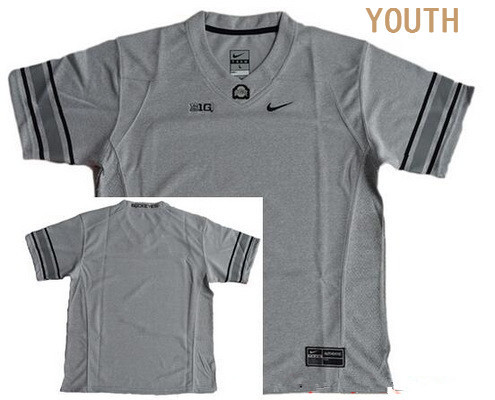 Youth Ohio State Buckeyes Custom College Football Nike Limited Jersey - Heather Gridiron Gray II