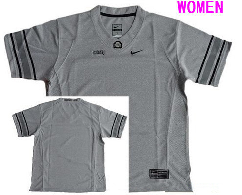 Women's Ohio State Buckeyes Custom College Football Nike Limited Jersey - Heather Gridiron Gray II