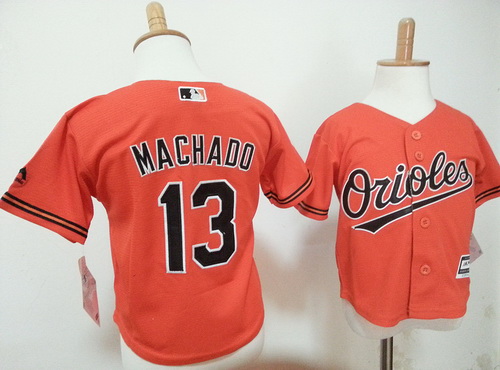 Toddler Baltimore Orioles #13 Manny Machado Orange MLB Majestic Baseball Jersey