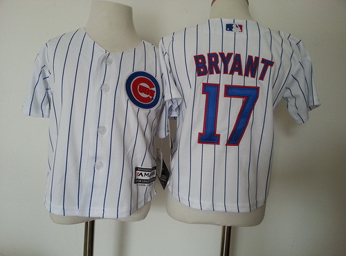 Toddler Chicago Cubs #17 Kris Bryant White Home MLB Majestic Baseball Jersey
