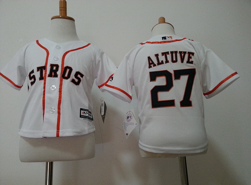 Toddler Houston Astros #27 Jose Altuve White Home MLB Majestic Baseball Jersey