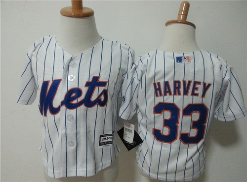 Toddler New York Mets #33 Matt Harvey White Home MLB Majestic Baseball Jersey