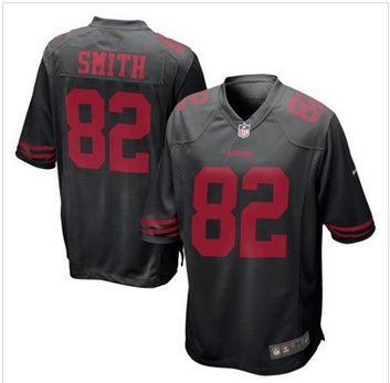 New San Francisco 49ers #82 Torrey Smith Black Alternate Game Jersey