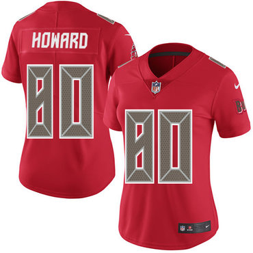 Women's Nike Buccaneers #80 O. J. Howard Red Stitched NFL Limited Rush Jersey