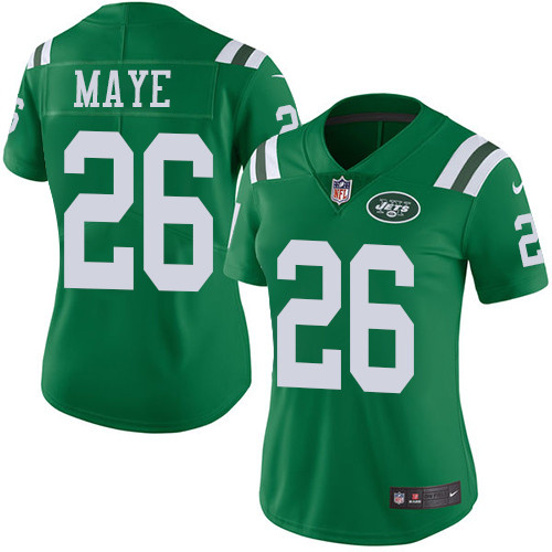 Women's Nike Jets #26 Marcus Maye Green  Stitched NFL Limited Rush Jersey