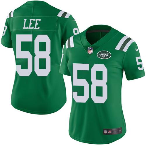 Women's Nike Jets #58 Darron Lee Green  Stitched NFL Limited Rush Jersey