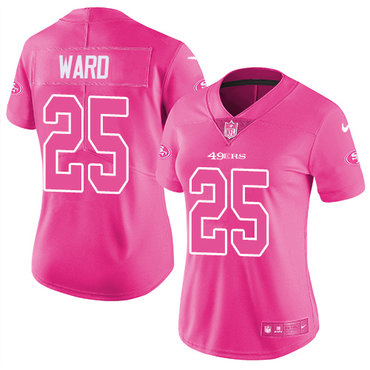Nike 49ers #25 Jimmie Ward Pink Women's Stitched NFL Limited Rush Fashion Jersey