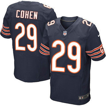 Nike Chicago Bears #29 Tarik Cohen Navy Blue Team Color Men's Stitched NFL Elite Jersey