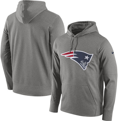Men's New England Patriots Nike Gray Circuit Logo Essential Performance Pullover Hoodie