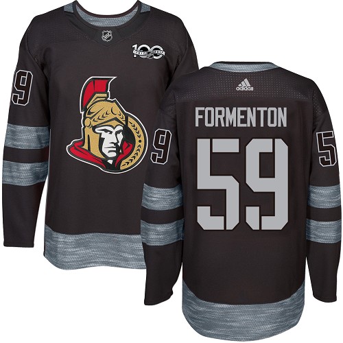 Adidas Ottawa Senators #59 Alex Formenton Black 1917-2017 100th Anniversary Stitched NHL Jersey