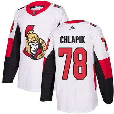 Adidas Men's Ottawa Senators #78 Filip Chlapik Authentic White Away NHL Jersey