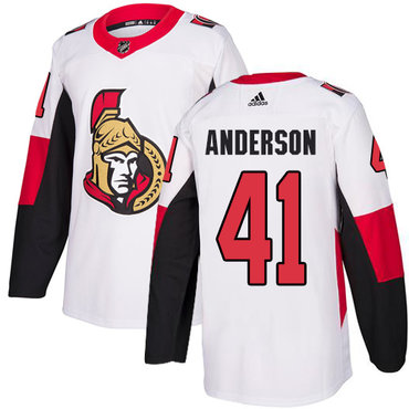 Adidas Men's Ottawa Senators #41 Craig Anderson Authentic White Away NHL Jersey