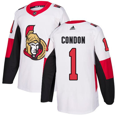 Adidas Men's Ottawa Senators #1 Mike Condon Authentic White Away NHL Jersey