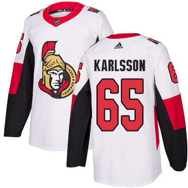 Adidas Men's Ottawa Senators #65 Erik Karlsson Authentic White Away NHL Jersey