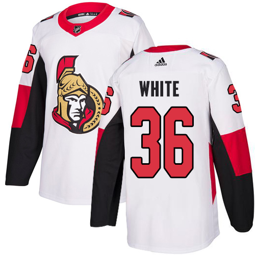 Adidas Men's Ottawa Senators #36 Colin White Authentic White Away NHL Jersey