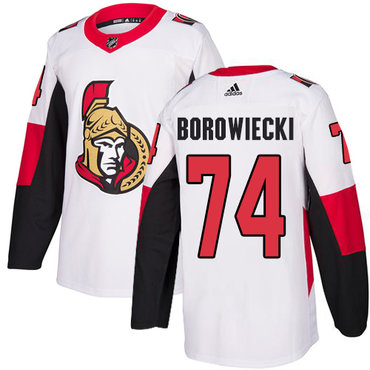 Adidas Men's Ottawa Senators #74 Mark Borowiecki Authentic White Away NHL Jersey
