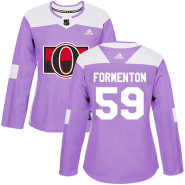 Adidas Women's Alex Formenton Authentic Purple Jersey NHL #59 Ottawa Senators Fights Cancer Practice