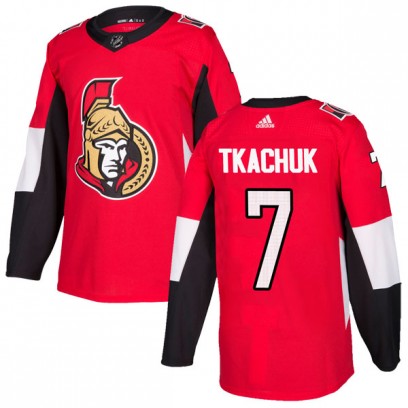 Men's Authentic Ottawa Senators #7 Brady Tkachuk Adidas Home Red Jersey