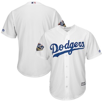 Men's Los Angeles Dodgers Majestic White 2018 World Series Cool Base Team Jersey