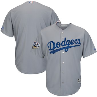 Men's Los Angeles Dodgers Majestic Gray 2018 World Series Cool Base Team Jersey