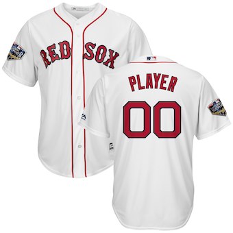 Men's Boston Red Sox Majestic White 2018 World Series Cool Base Custom Jersey
