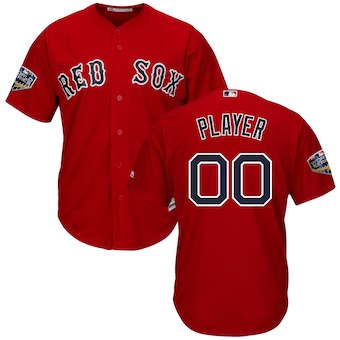 Men's Boston Red Sox Majestic Scarlet 2018 World Series Cool Base Custom Jersey