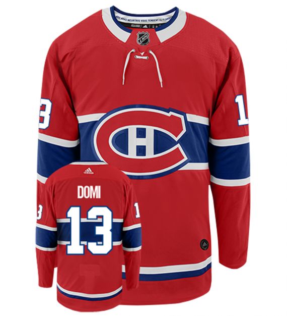 Men's Montreal Canadiens #13 Max Domi Adidas Authentic Home NHL Hockey Jersey