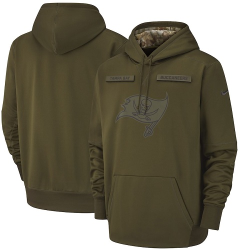 Men's Tampa Bay Buccaneers Nike Olive Salute to Service Sideline Therma Performance Pullover Hoodie